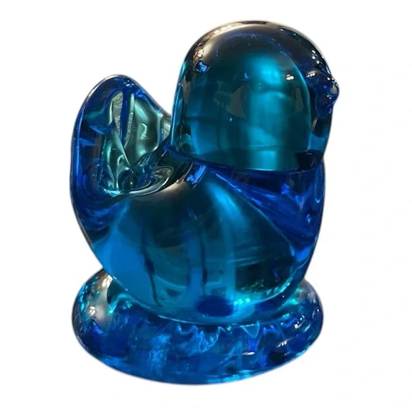 Signed 2001 Vintage Cobalt Glass Blue Bird of Happiness Baby Sparrow Song
Bird - Picture 6 of 9